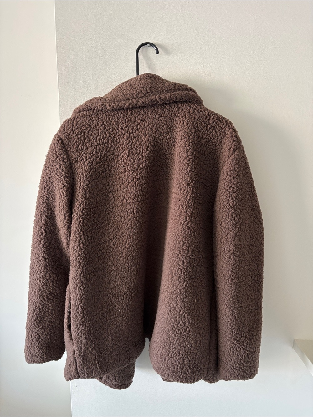 Women's Brown Sherpa Teddy Coat - Plush Casual Jacket - Picture 2 of 2